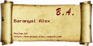 Baranyai Alex névjegykártya